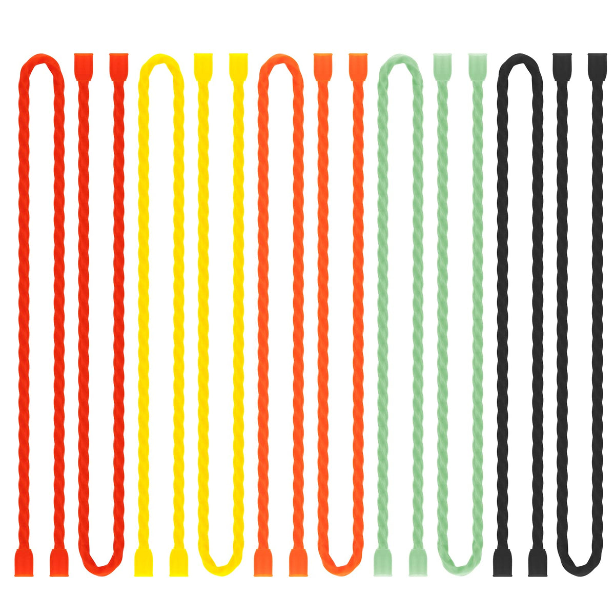 10 PCS 18-Inch Silicone Cable Ties - Reusable Rubber Twist Ties Bendable Cable Ties for Bundling and Holding, All