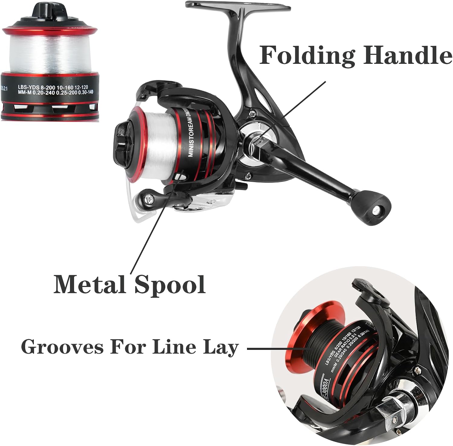 Fishing Pole Combo Set,2.1m/6.89ft 2PCS Collapsible Rods 2PCS Spinning Reels Lures Set Carrier Bag Carbon Fiber
