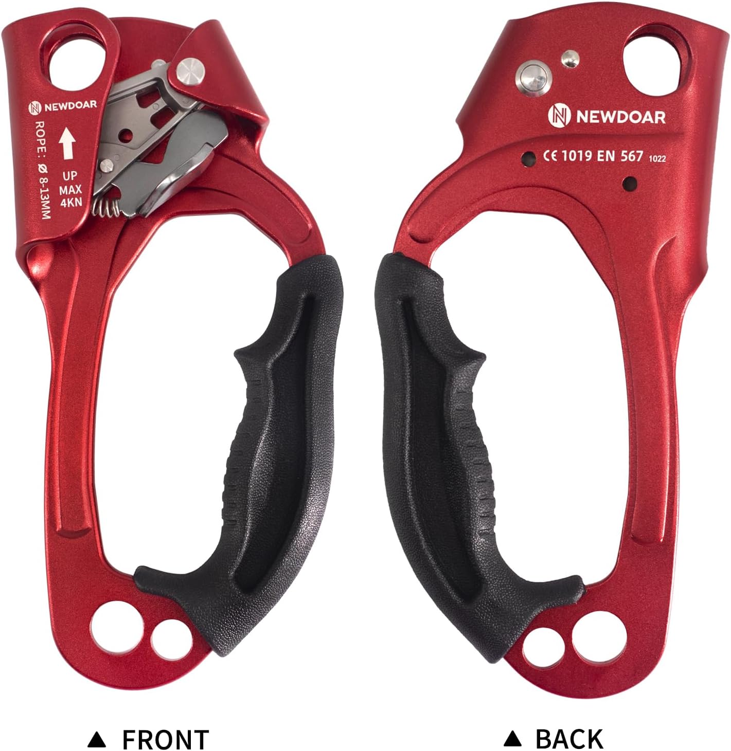 UIAA & CE Certified Hand Ascender Rock Climbing Tree Arborist Rappelling Gear Equipment Rope Clamp for 8~13MM Rope