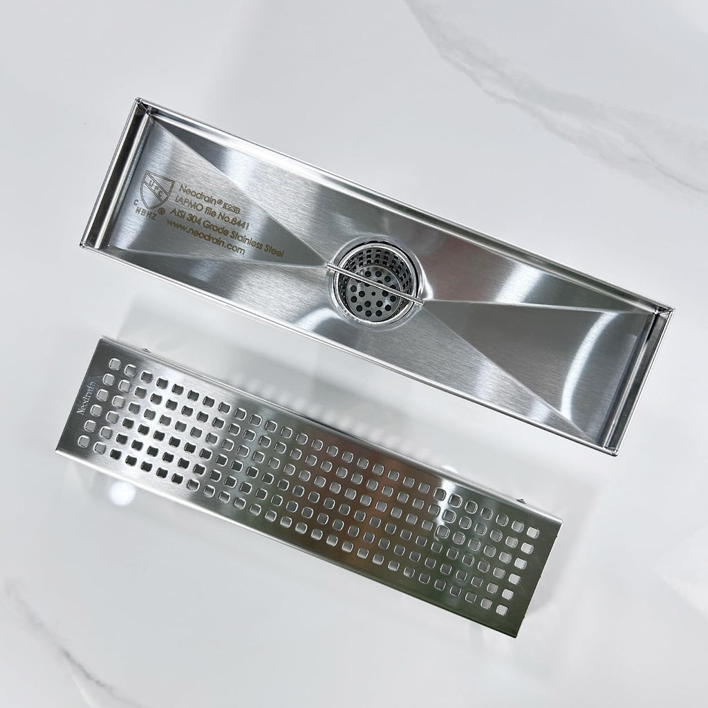 12" Linear Shower Drain, Brushed 304 SS Bathroom Linear Drain,cUPC