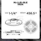 SUPPLY GIANT CNGM0336 Black Malleable Floor Flange with Four Screw Holes, 1.25", 1-1/4