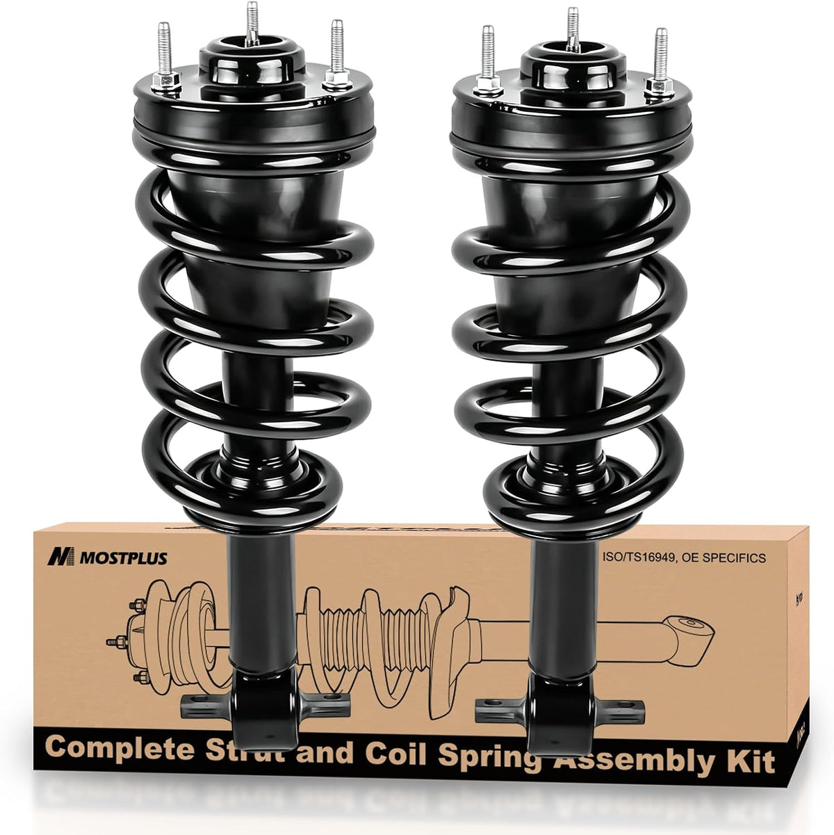 MOSTPLUS 189105 139105 Front Complete Strut Assemblies Compatible for 2007-2013 Chevy Silverado/GMC Sierra 1500 (Set of 2)