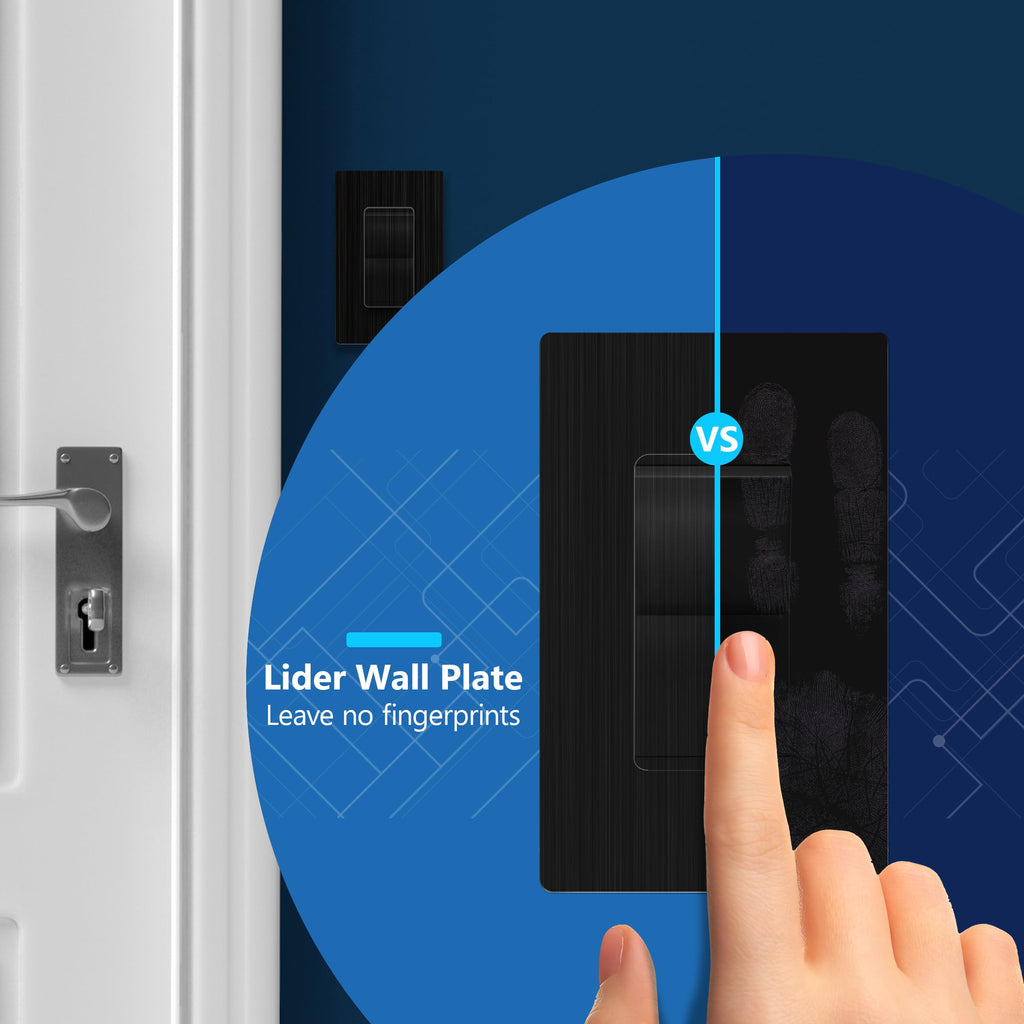 LIDER Decorator Light Switch, Frameless Paddle Wall Switch, 15A, 3-Way