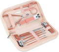 Nail Clippers & Beauty Tool Portable Set, Rose Gold Manicure Set, 12 in 1. | Martensitic Stainless Steel, Pink
