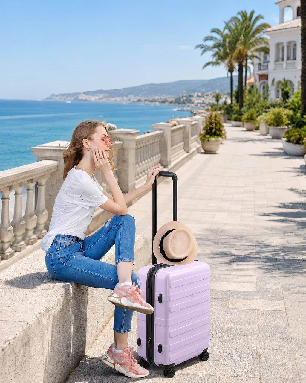 Carry on Luggage 22x14x9 Airline Approved, Expandable 20 Inch Hardside Suitcase with Wheels TSA Lock, PC+ABS
