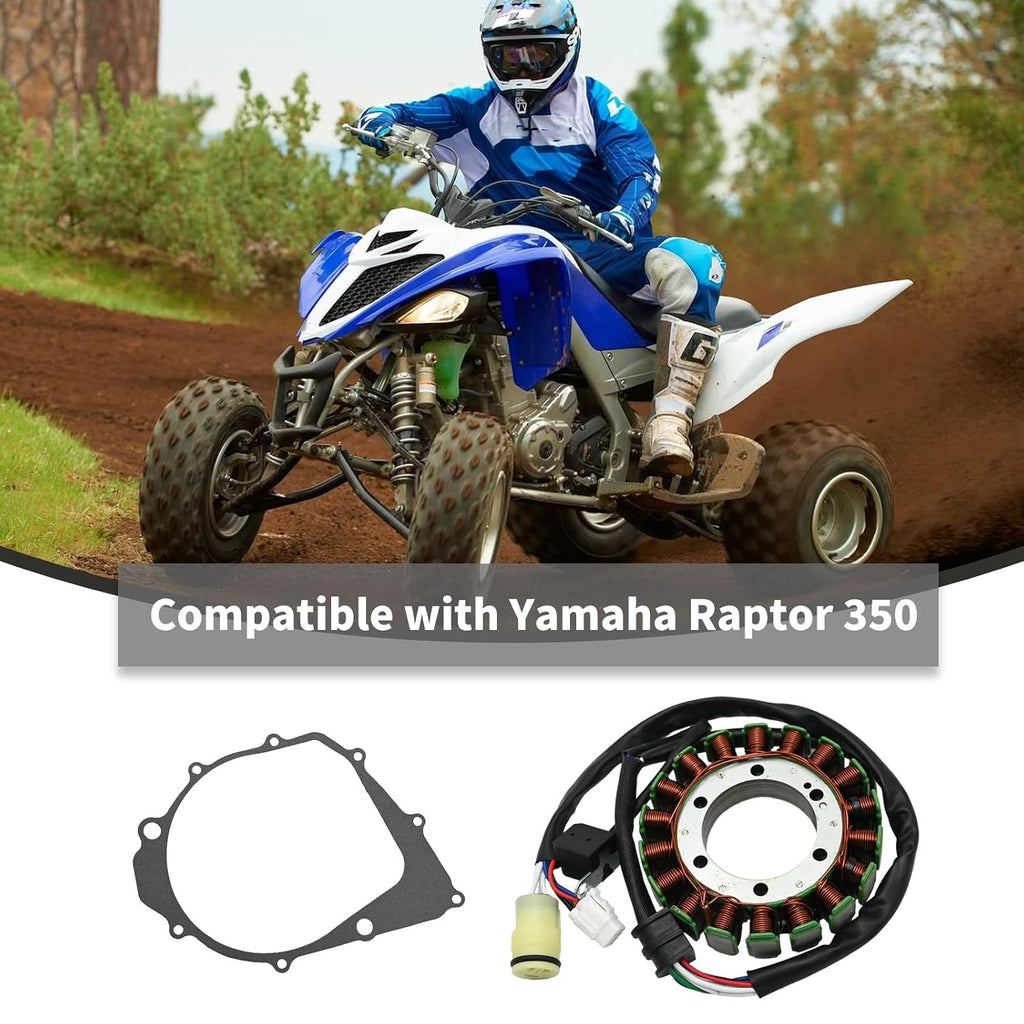 Stator Magneto Coil Replacement for Yamaha ATV Warrior 350 YFM350 2002-2004 Raptor 350 YFM350 2004-2011 Wolverine 350 YFM350 2002-2005 Big Bear 400 YFM400 2000-2011 5NF-81410-00-00