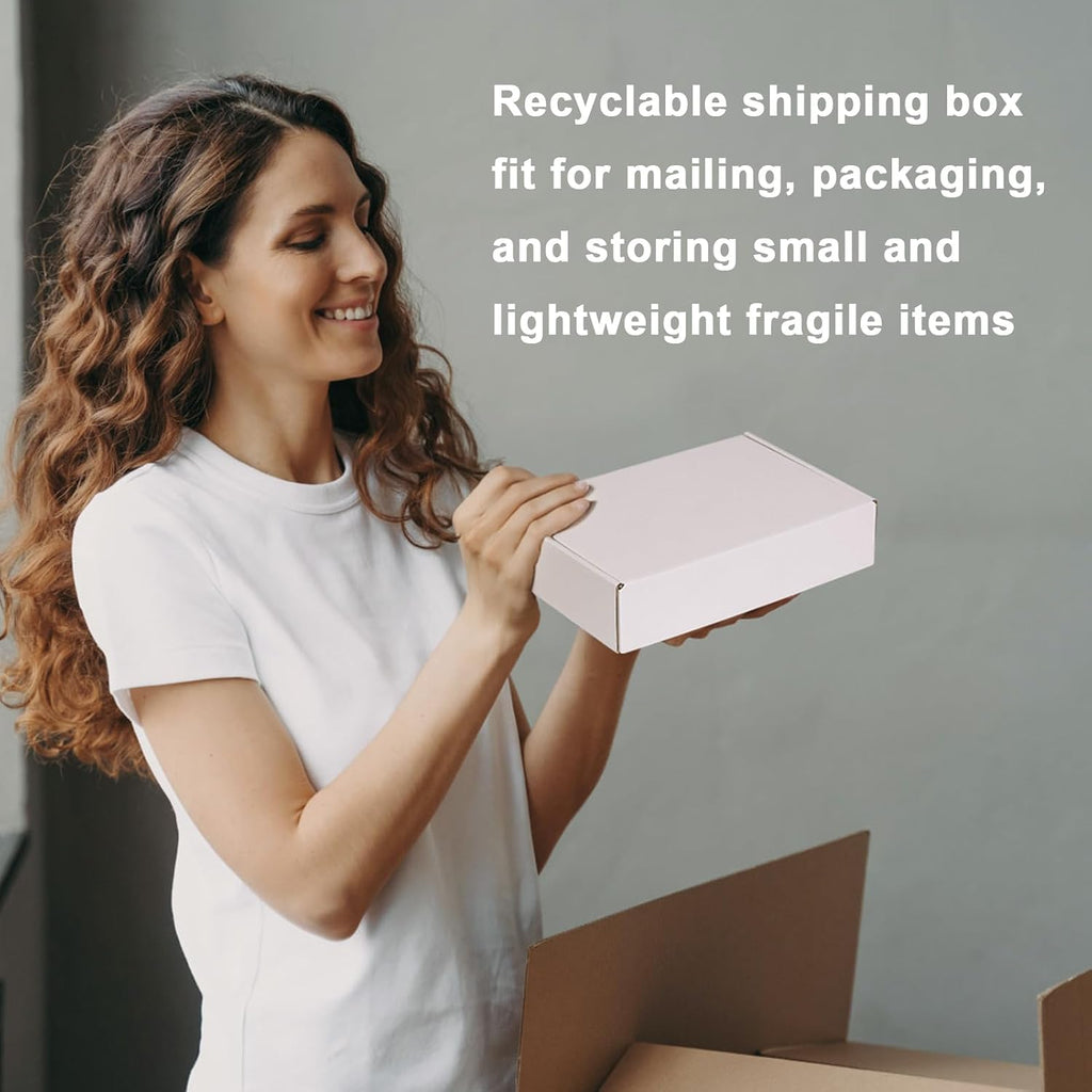 6x4x2 Inches Shipping Boxes Pack of 50, Small Corrugated Cardboard Box for Mailing Mailer Packing, All White