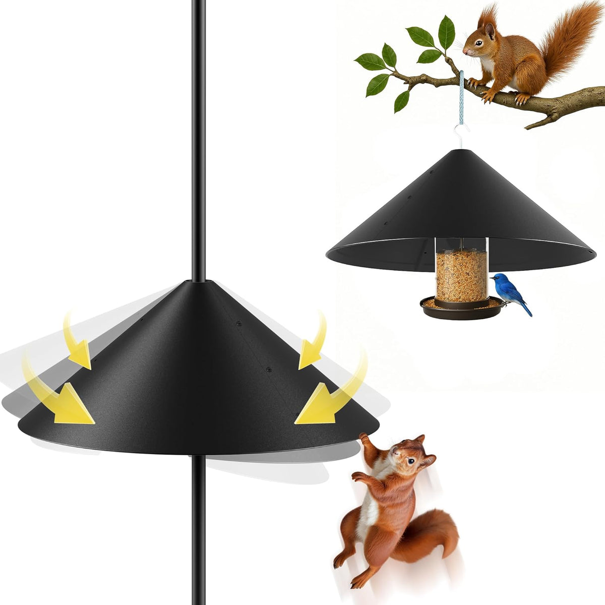 19 Inch Metal Squirrel Baffle for Bird Feeder Pole