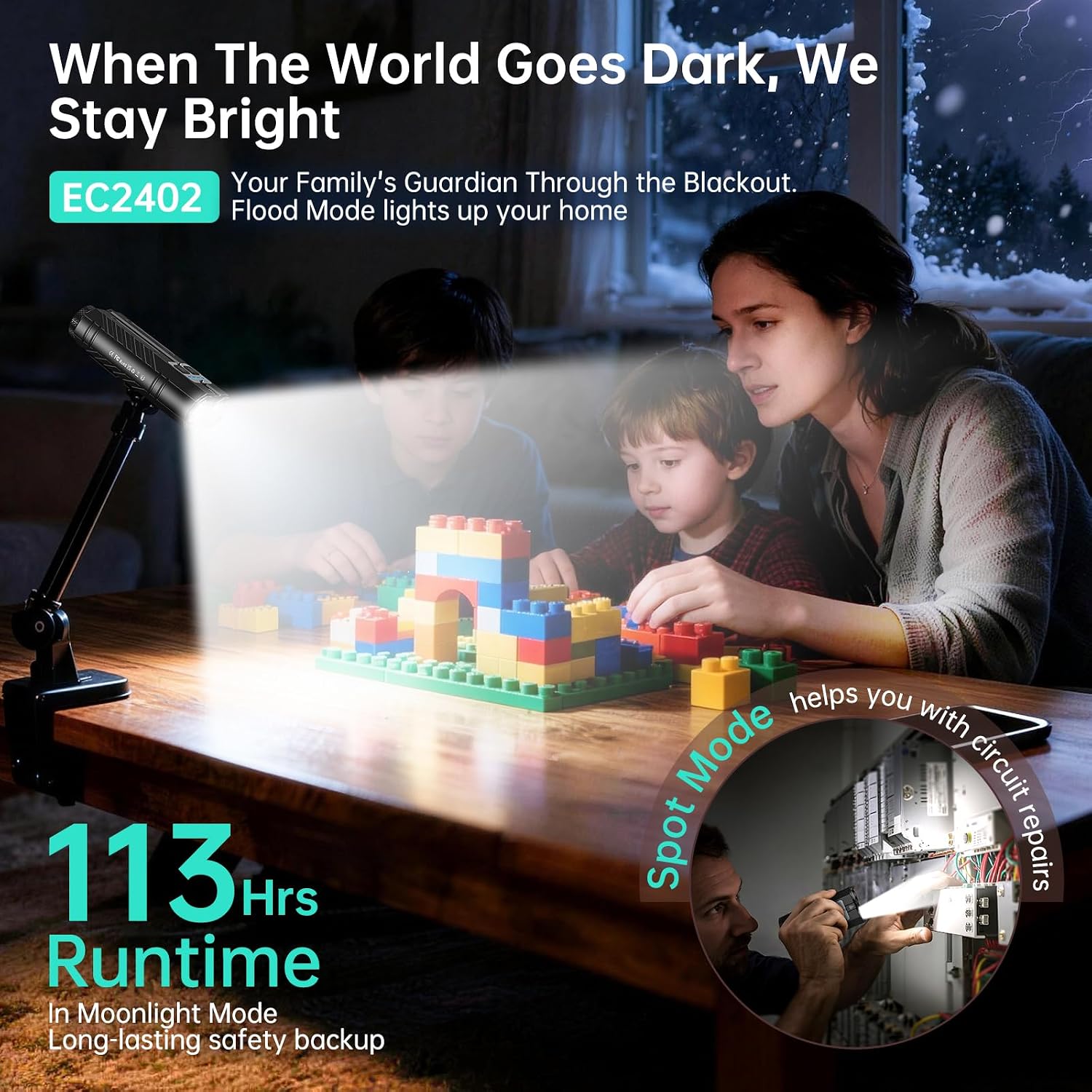 Powerful Rechargeable EDC Pocket Flashlight with Dual Light Source | 3100 High Lumens Tactical Flashlight, Zoomable 7