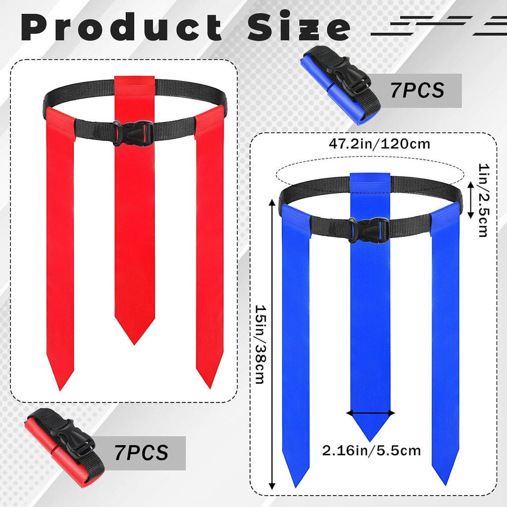 Flag Football Belts, 14 Player Adjustable Flag Football Belts with 42 Flags for Adults Youth Sports Training Competition