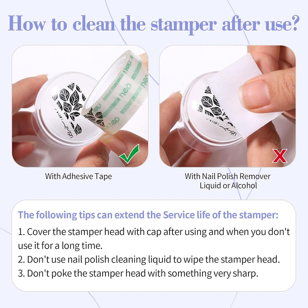 French Tip Nail Stamp 6PCS Art Stamper With Scrapers