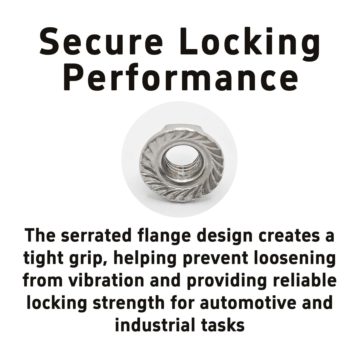100Pcs M5-0.8 Serrated Flange Hex Nuts, 304 Stainless Steel, Full Thread, Lock Nuts for DIY, Home, Auto & Industrial Fastening, Rustproof Metric Hexagon Flange Lock nut