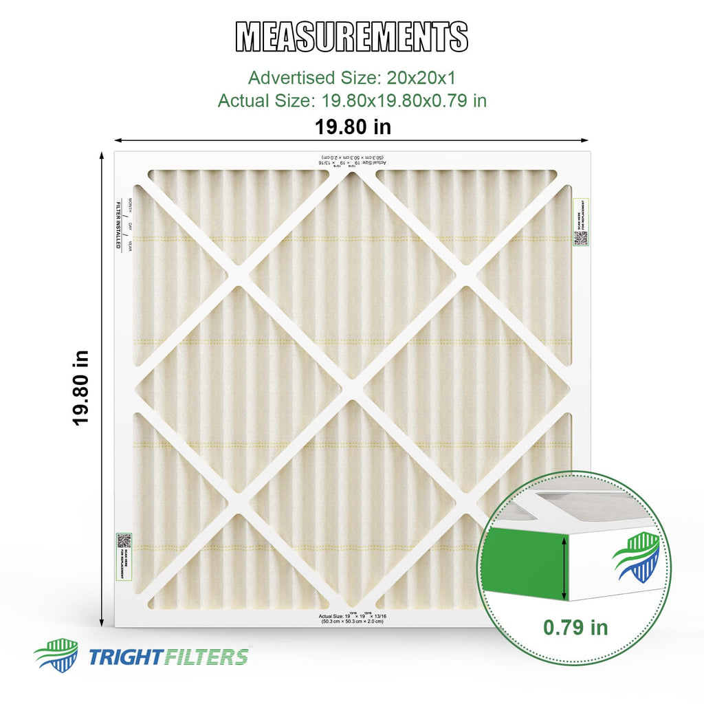 20x20x1 Air Filter 6 Pack, MERV 11 Dust & Pet Dander Defense