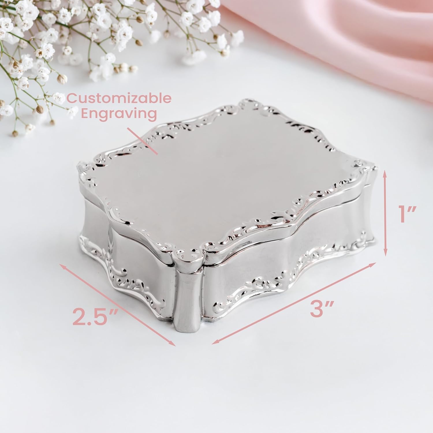 Personalized Baptism Rectangle Jewelry Box