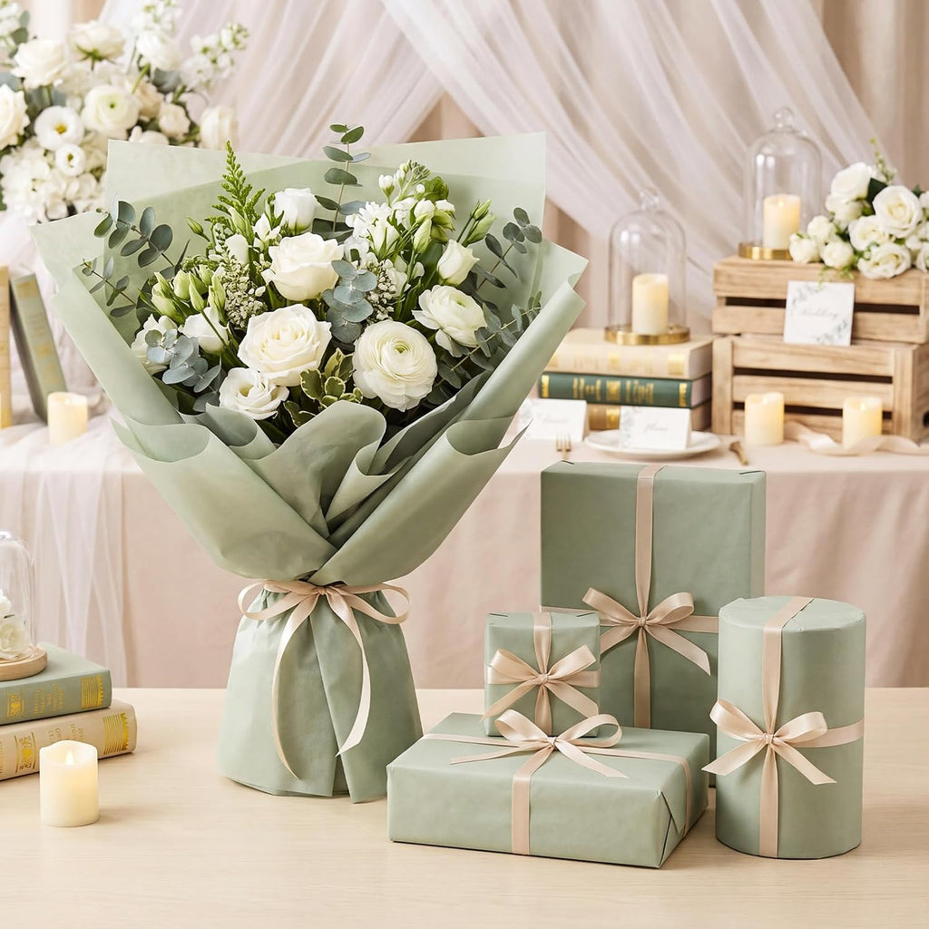 80 Sheets Sage Green Tissue Paper, 20 X 14 Inches