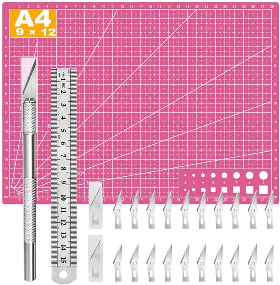 Self Healing Sewing Mat, Exacto Knife Precision Carving Craft Hobby Knife Kit for DIY Art Work Cutting, Hobby