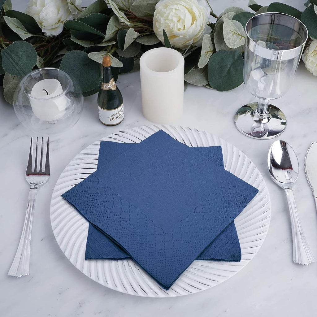 300 Count Navy Blue Beverage Napkins,2-Ply Navy Cocktail Napkins