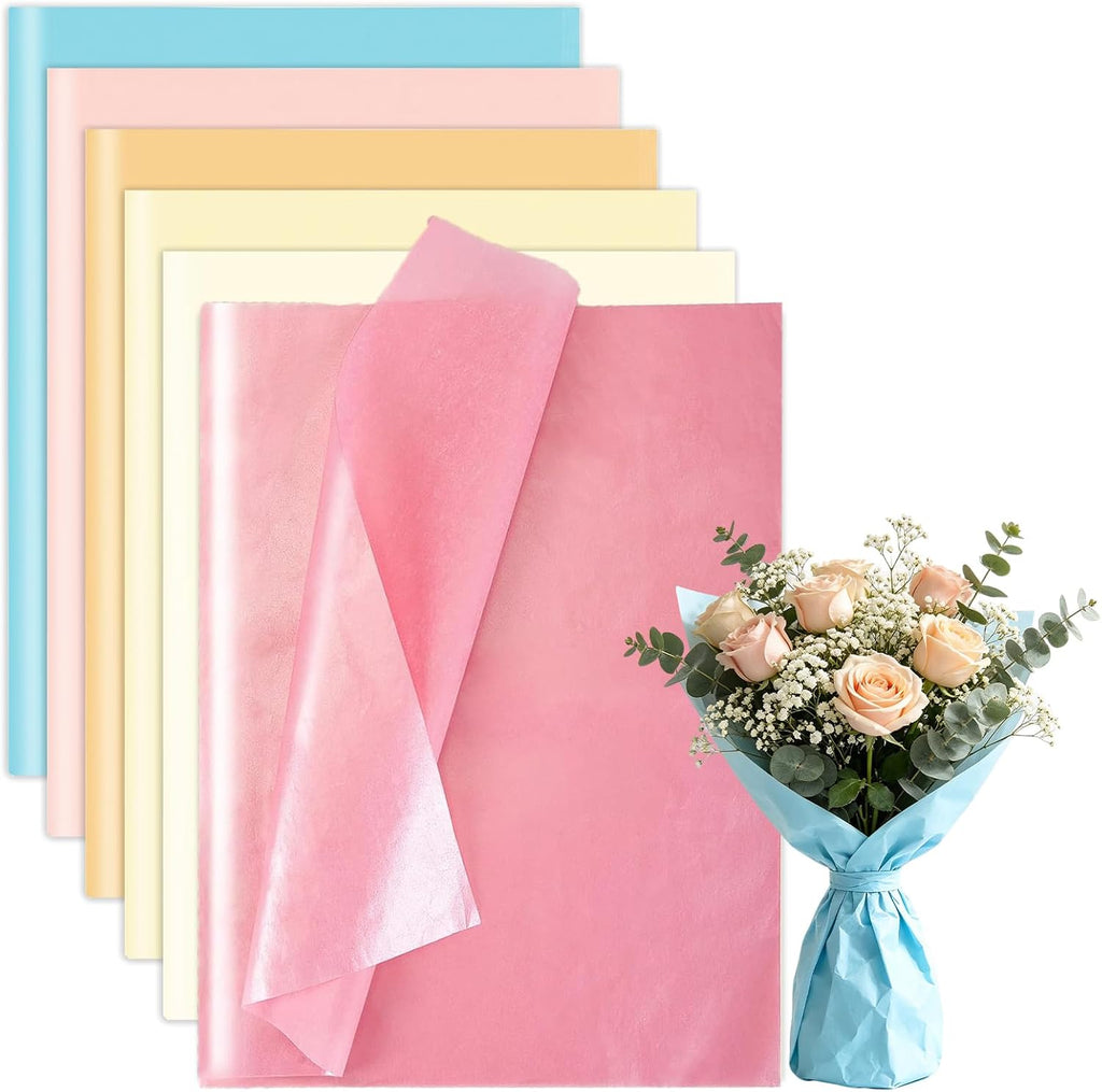 150 Sheets 6 Metallic Colors Tissue Paper Bulk 14x20 Inch