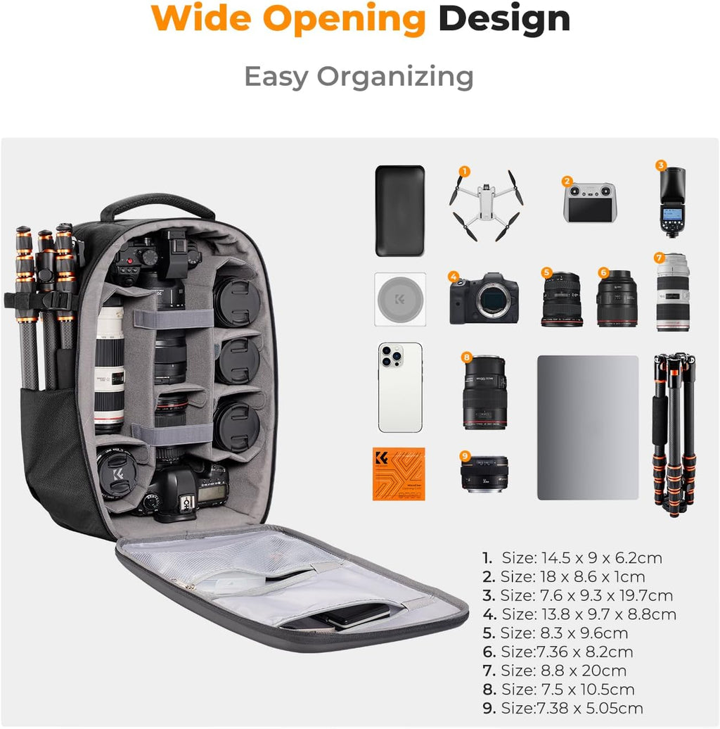 Camera Backpack,Hardshell Photography DSLR Camera Bag | 15-15.6 Inch Laptop Compartment, Waterproof, Hard Shell