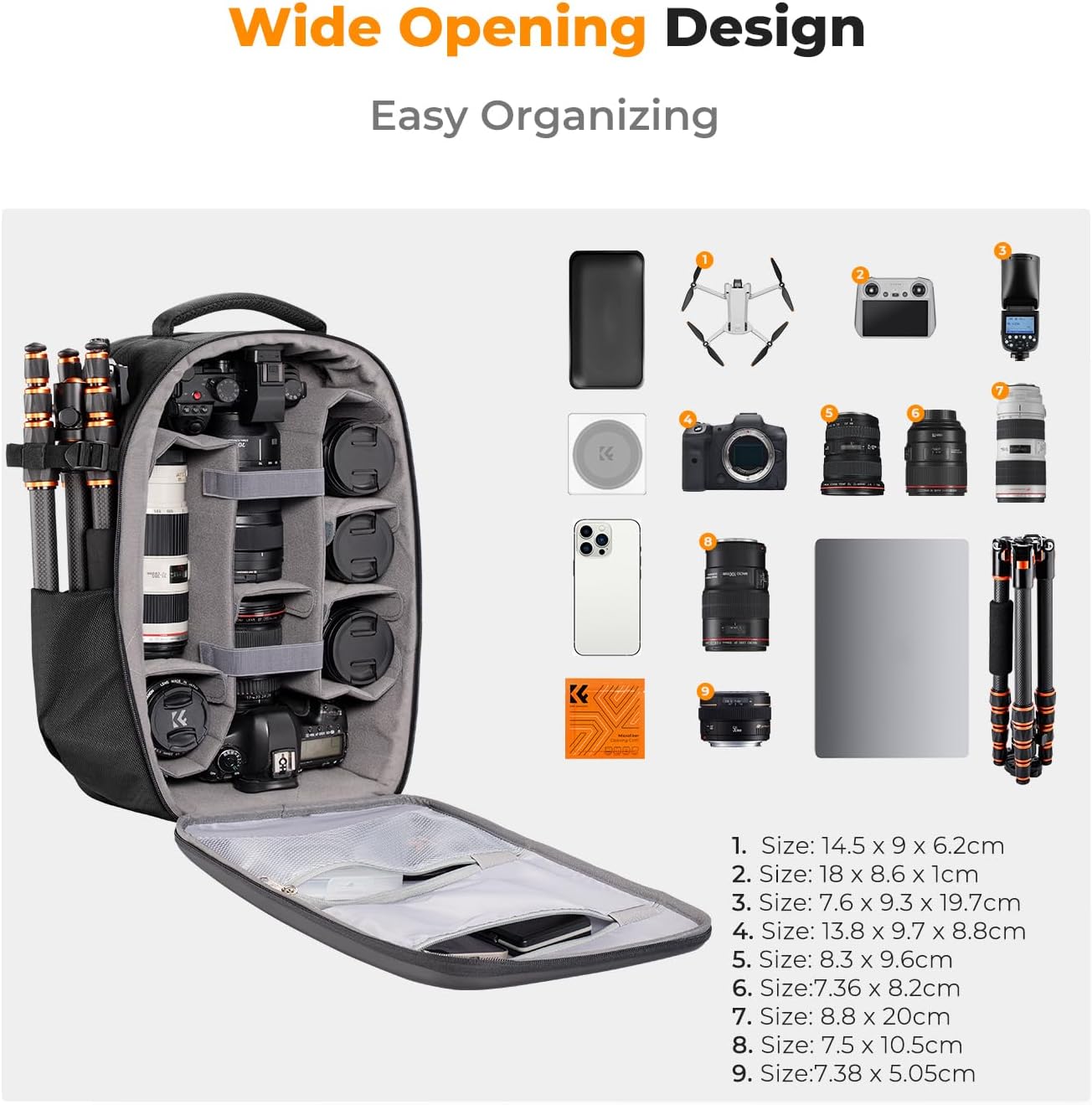 Camera Backpack,Hardshell Photography DSLR Camera Bag | 15-15.6 Inch Laptop Compartment, Waterproof, Hard Shell