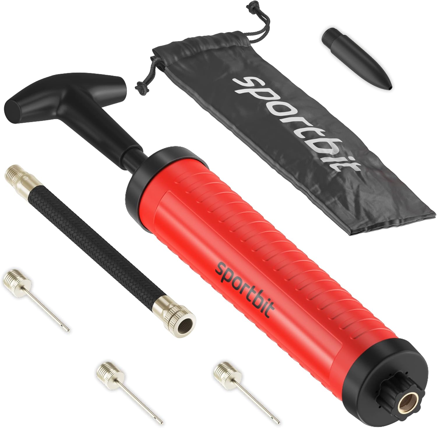 Ball Pump for Sports Balls - Push & Pull Inflating System - Hand Pump for All Exercise Balls - Volleyball Pump