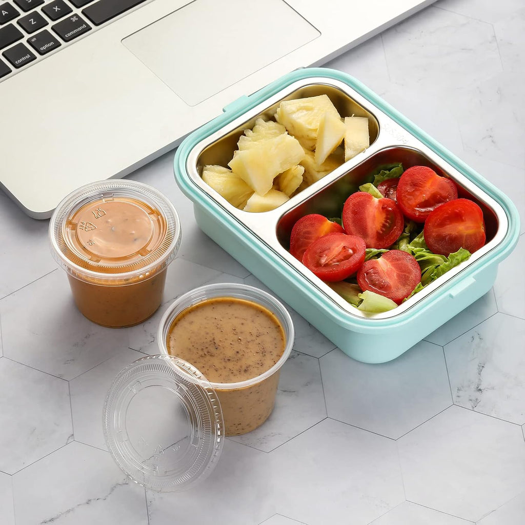 Portion Cups With Lids, 240 Sets - 5.5 oz Airtight, Stackable Souffle Cups, Salad Dressing & Sauce Containers for