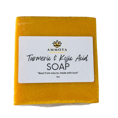 Turmeric and Kojic Skin Soap All Natural Gentle Cleanser for All Skin Types. Fights Acne, Evens Skin tone & Fades