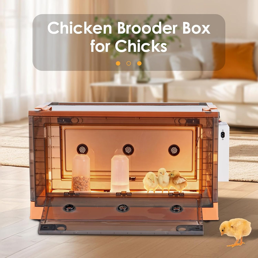 Chicken Brooder Box for Chicks with Chicken Coop Heater, Smart Temperature Control Chicken Brooder Heater, Chick