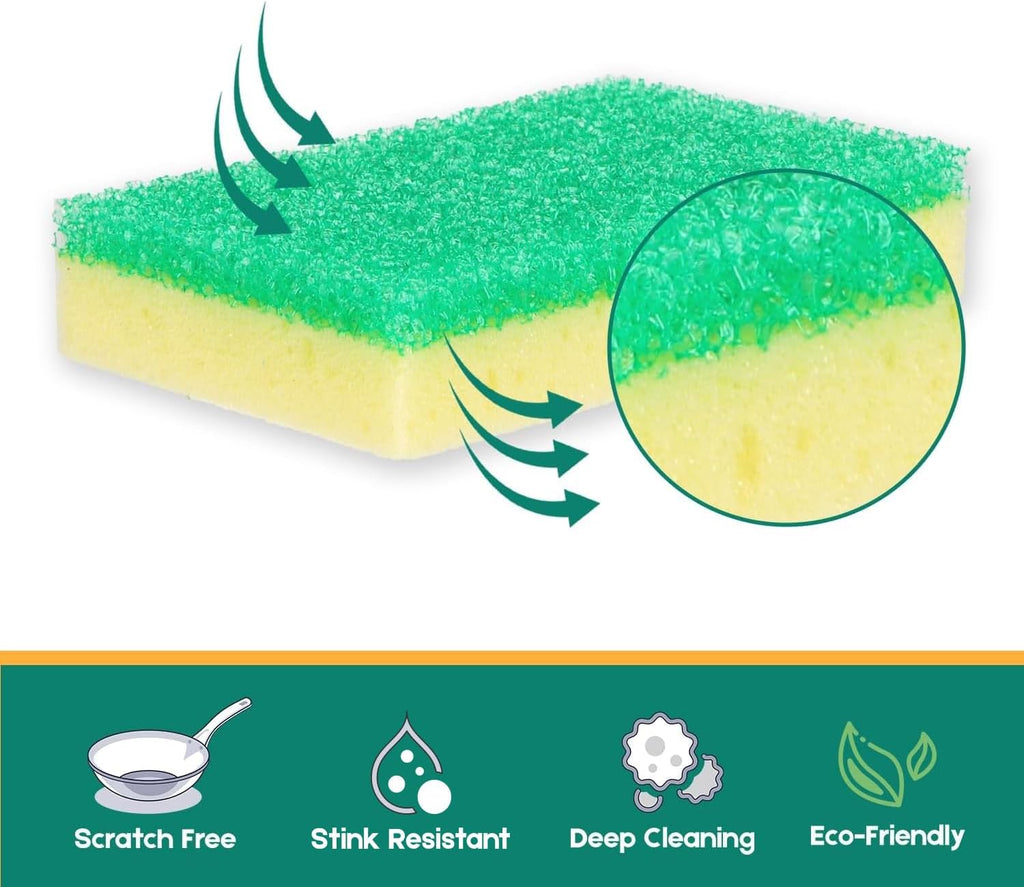 Scrub Sponge, Dual-Sided Temperature-Responsive Scrubber