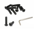 iexcell 10 Pcs 3/8-16 x 1-1/2" Stainless Steel 304 Hex Socket Button Head Cap Screws Bolts, Black Oxide Finish, with Hex Key Spanner