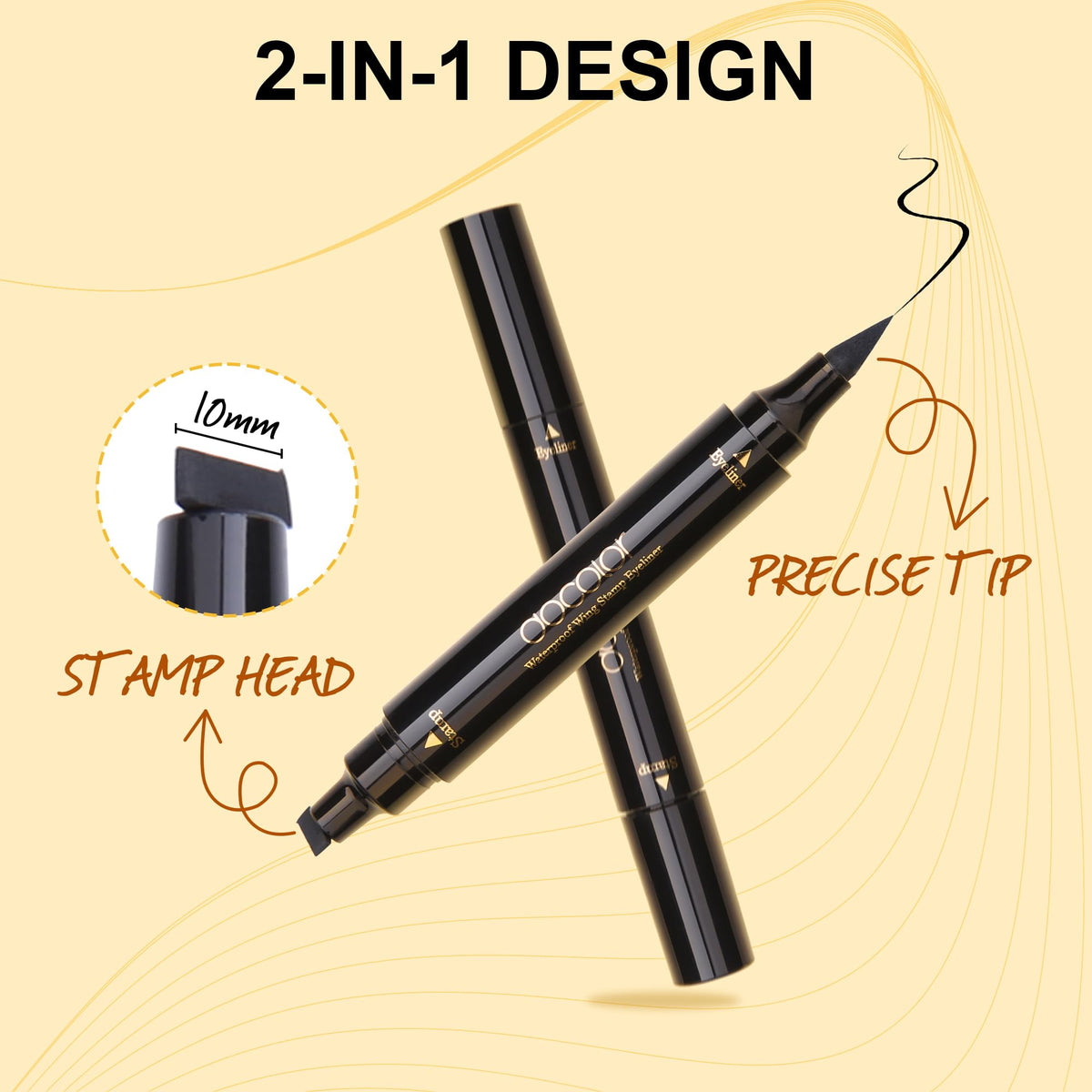 Eyeliner Stamp Double-sided Liquid Winged Eye Liner Pen Waterproof Smudgeproof Long Lasting Wing Original Eyeliner