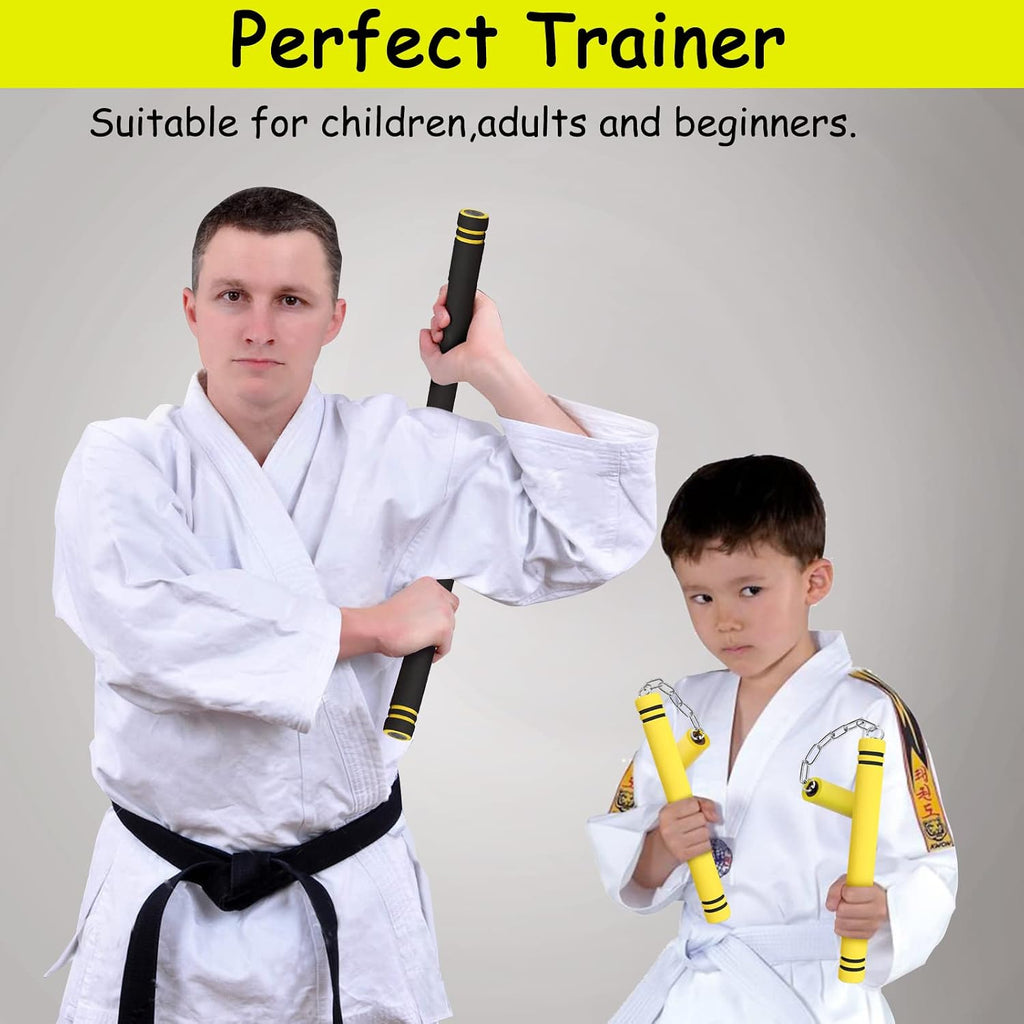 Nunchucks Safe Foam Rubber Training Nunchucks Nunchakus with Steel Chain for Kids Adults & Beginners Practice and