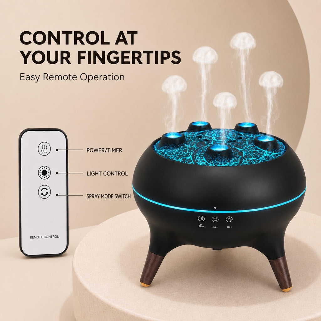 Essential Oil Diffuser 250ML Dancing Jellyfish Aromatherapy Diffuser Humidifier with 7 Colors LED Lights,Remote