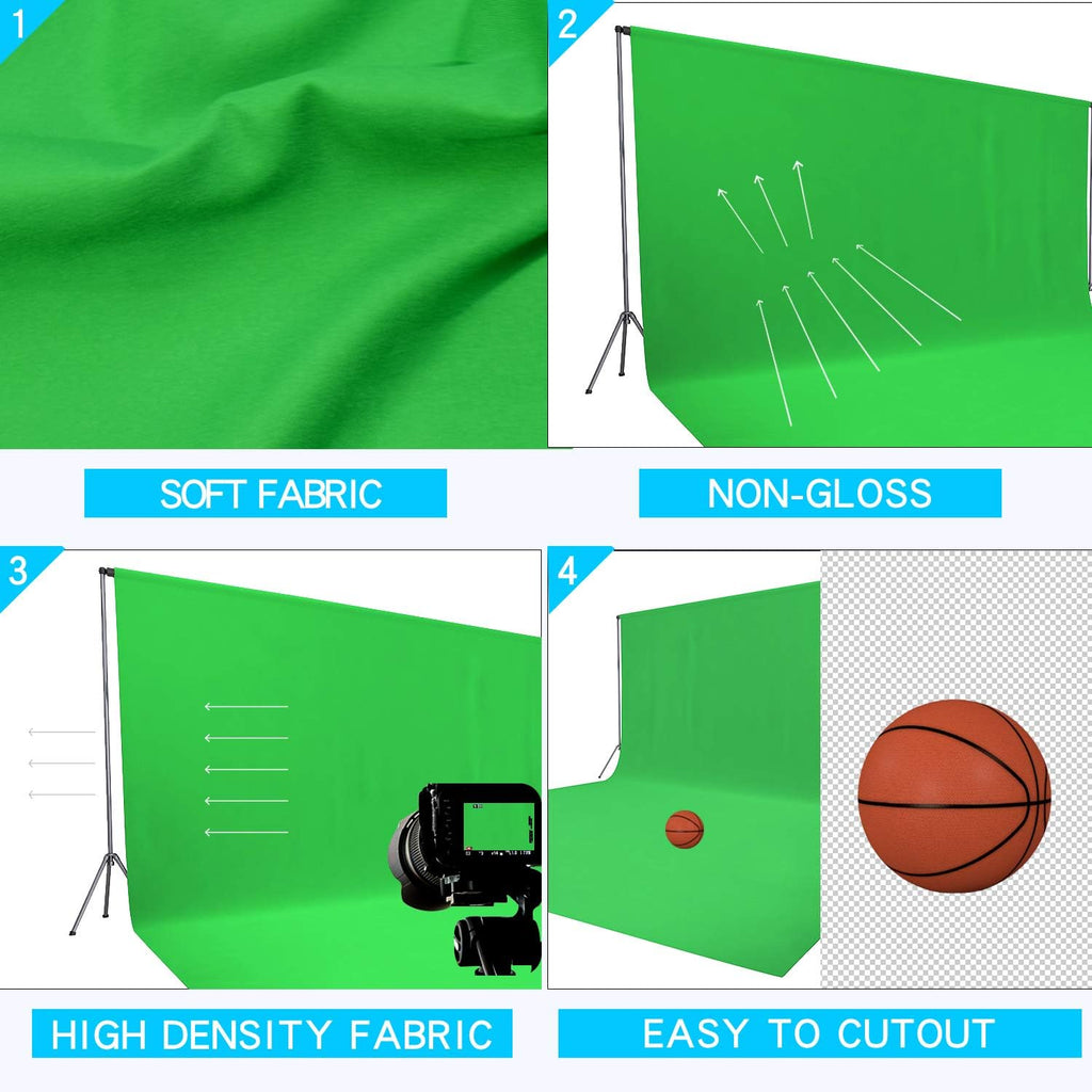 5X7 ft Background Muslin Backdrop, Photo Studio, Collapsible High Density Screen for Video Photography and
