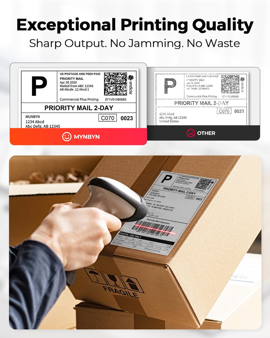 Thermal Shipping Labels, 4x6 Labels for Printer, 500 Sheets/1 Roll | Commercial Grade, No BPA and BPS, Print Clear