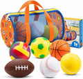 Soft Sports Balls for Toddlers (6-Pack) Foam Ball Set for Kids Ages 1-3 | Foam Soccer, Basketball, Football