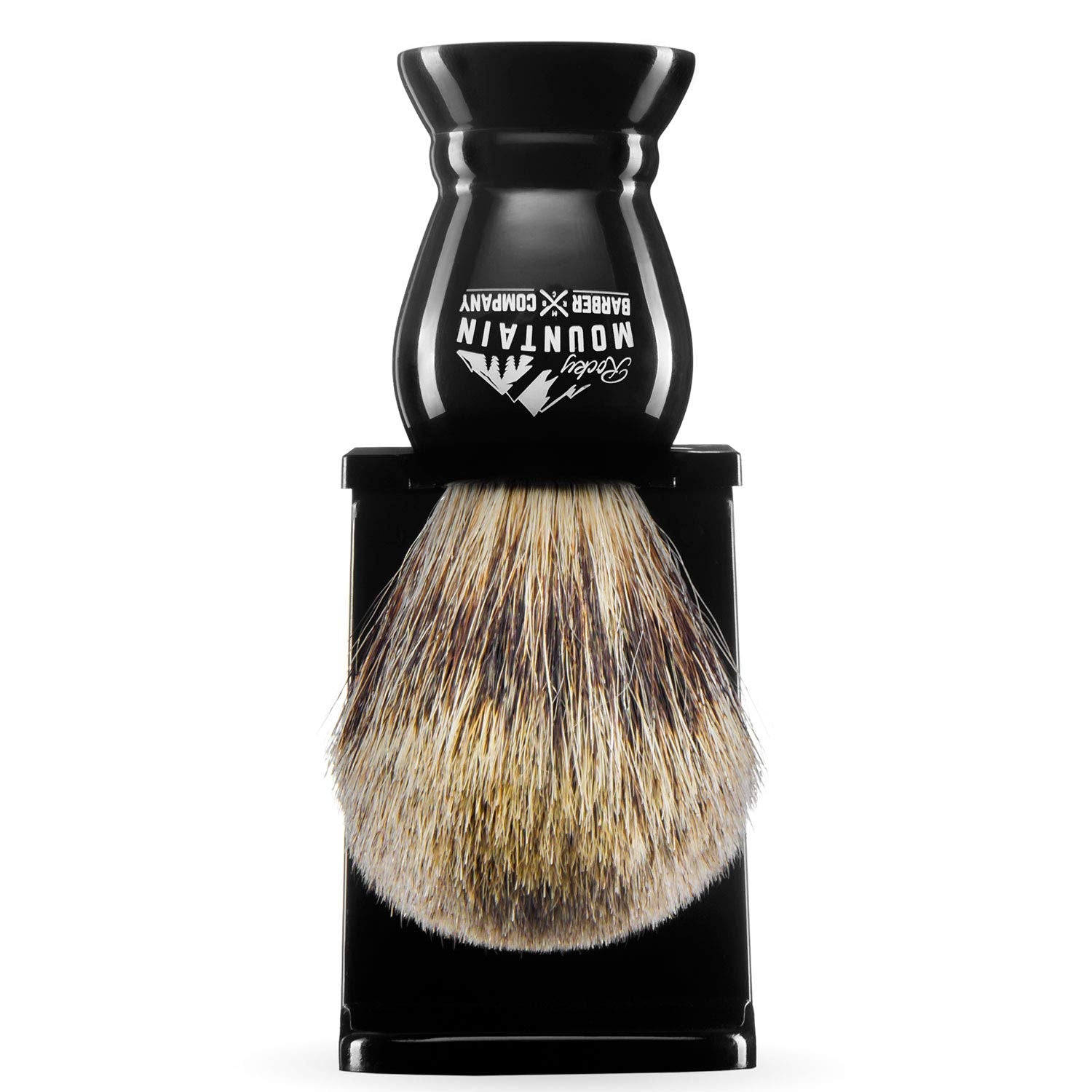Badger Hair Shaving Brush for Men with Stand | Pure 100% Best Badger Hair, Heavy Duty Resin Handle & Oversized