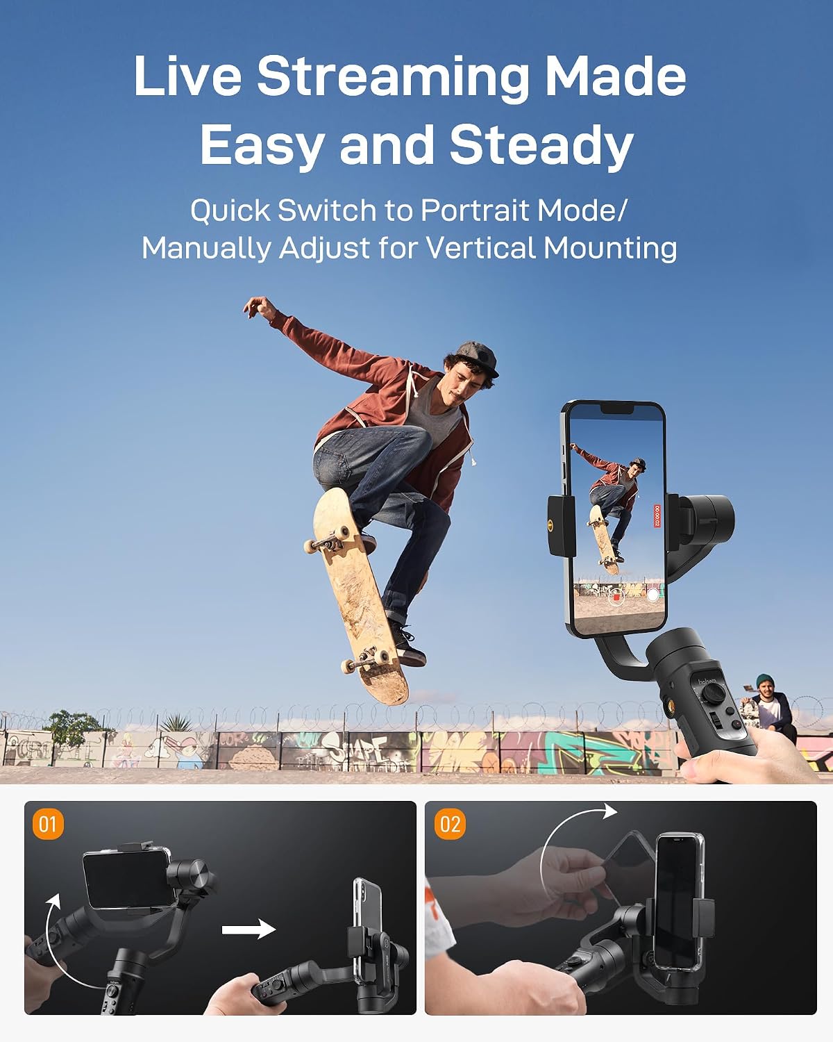 iSteady Mobile Plus Phone Gimbal with 600° Inception Rotation | iSteady 6.0 Anti-Shake, 600° Rotation, Hohem Joy App