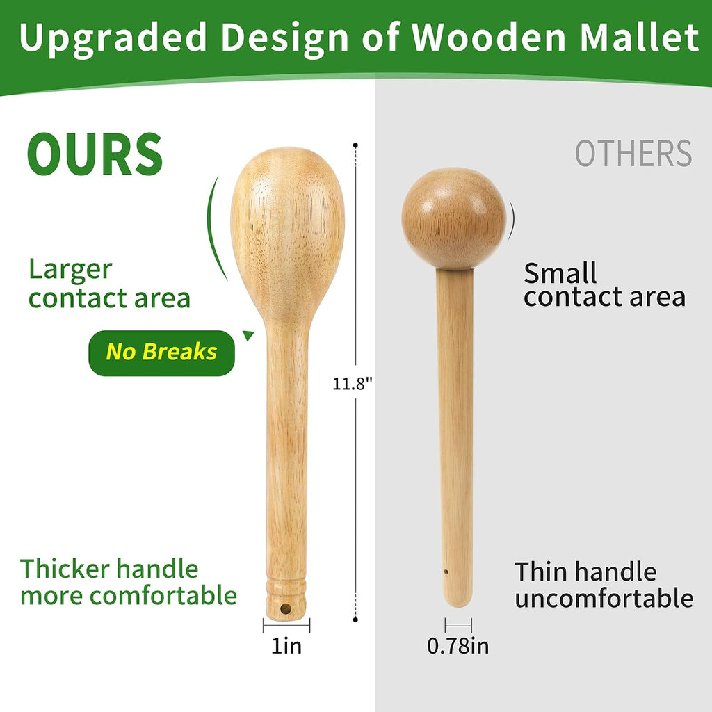 Baseball Glove Break-in kit, One Piece Structure Baseball & Softball Glove Mallet, Glove Wrap Band, Practice Ball