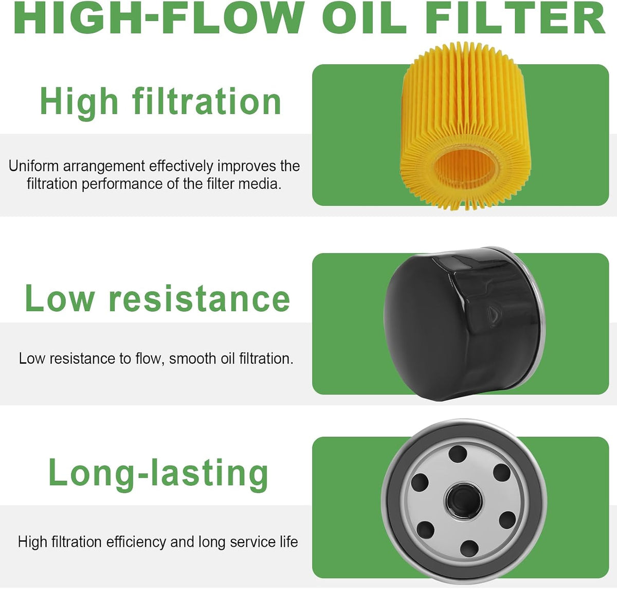 Podoy 492932 492932S 49065-0721 49065-7007 Oil Filter Replacement (5 Pack)