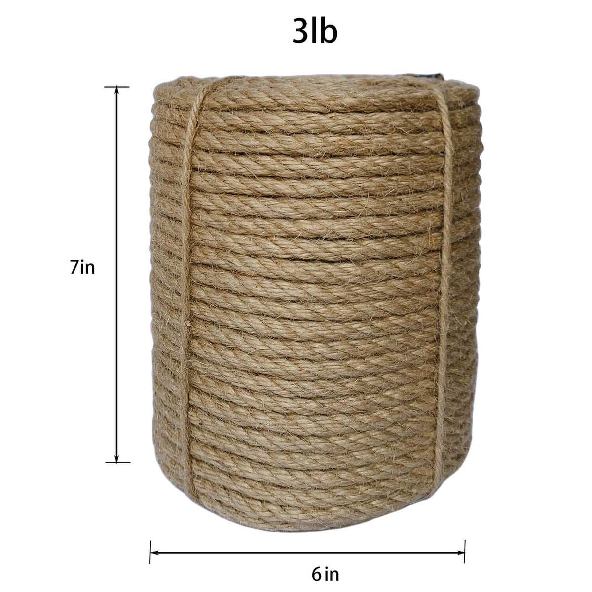8mm Jute Rope, 164 Feet Braided Heavy Duty Twine, Thick Jute Twine Rope for Cat Scratch Post, Craft,DIY Artwork