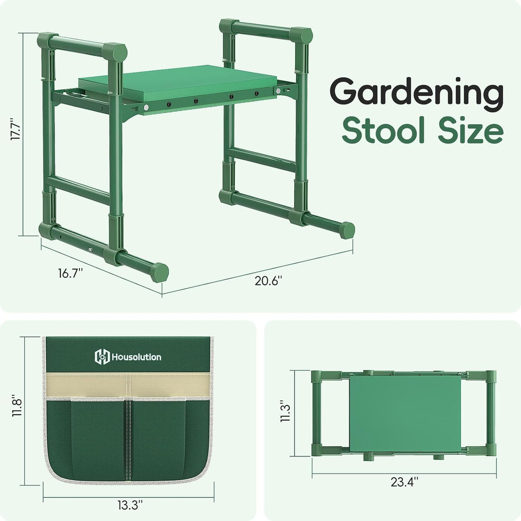 Garden Kneeler and Seat with Anti-Tipping Extendable Legs