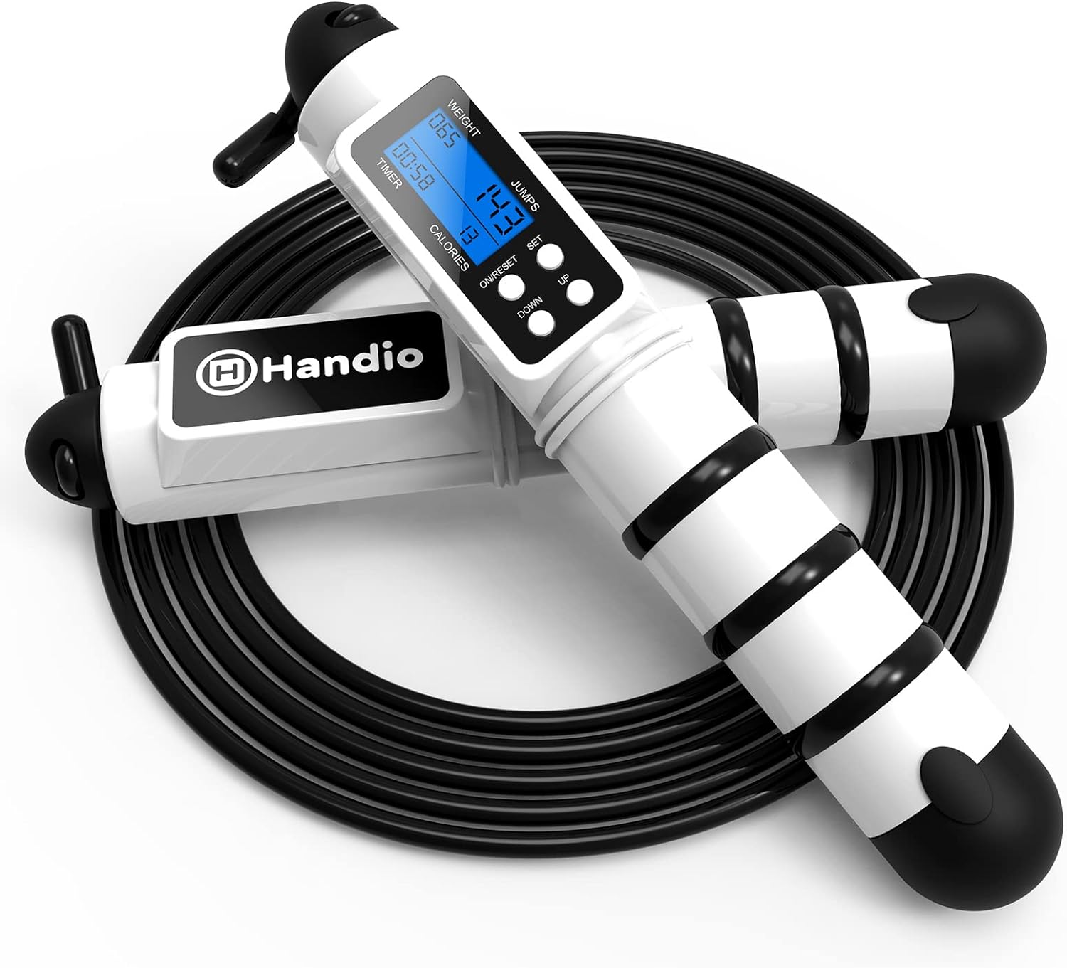 Jump Rope, H Handio Jump Rope with Counter, Workout Jumping Rope with Steel Ball Bearings, Adjustable Length Speed
