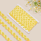 12 Yards Yellow Sequin Trim Sequins Beaded Strip Rick Rack Wave Gimp Woven Trim Metallic Glitter Ric Rac Braid
