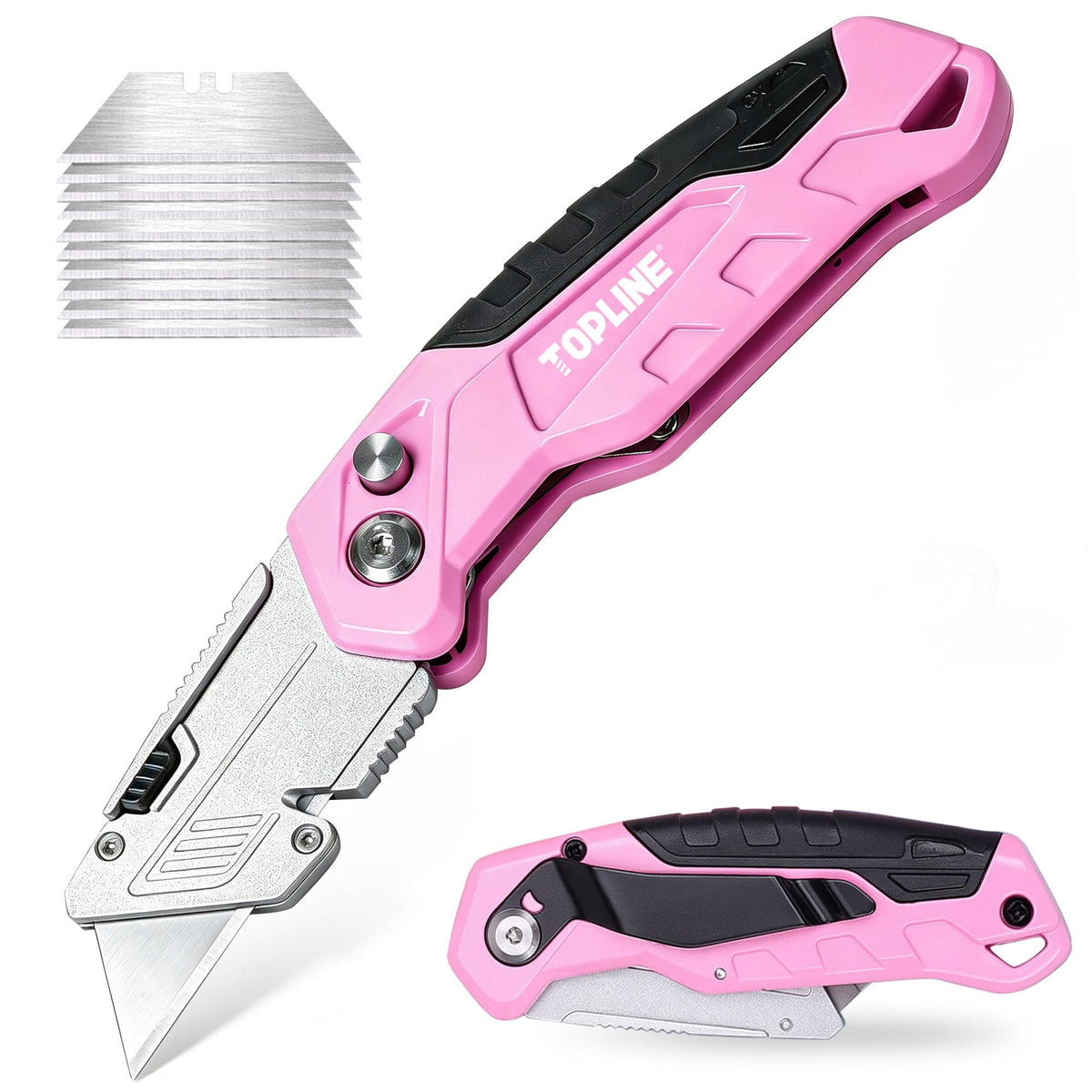 Folding Pink Utility Knife, Pocket Folding Pink Box Cutter