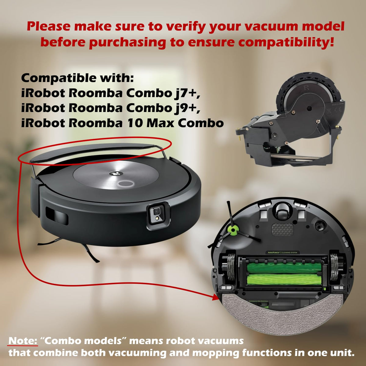 Goodsby Replacement Right Drive Wheel Module Compatible with Roomba Combo j7+, Combo j9+, 10 Max Combo Models Robotic Vacuum Cleaner