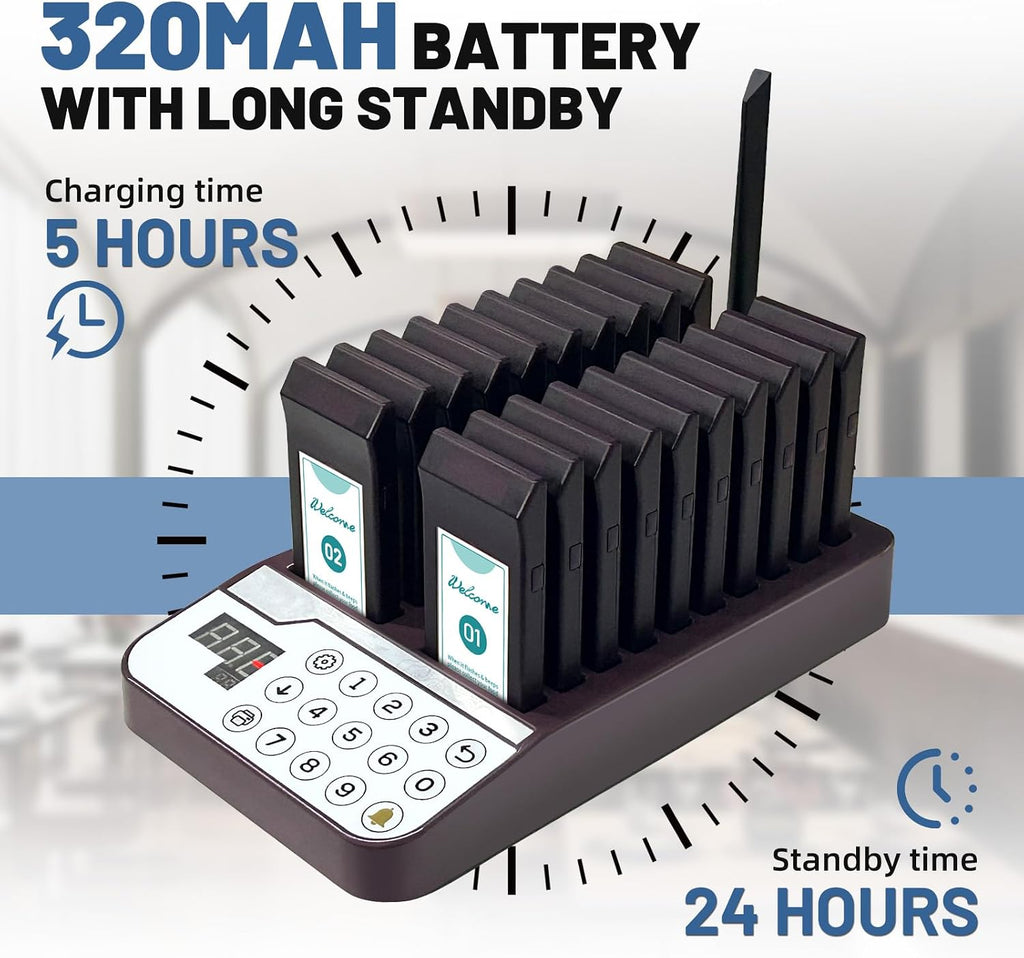 Restaurant Pager System, Buzzers for Restaurant,20 Pagers