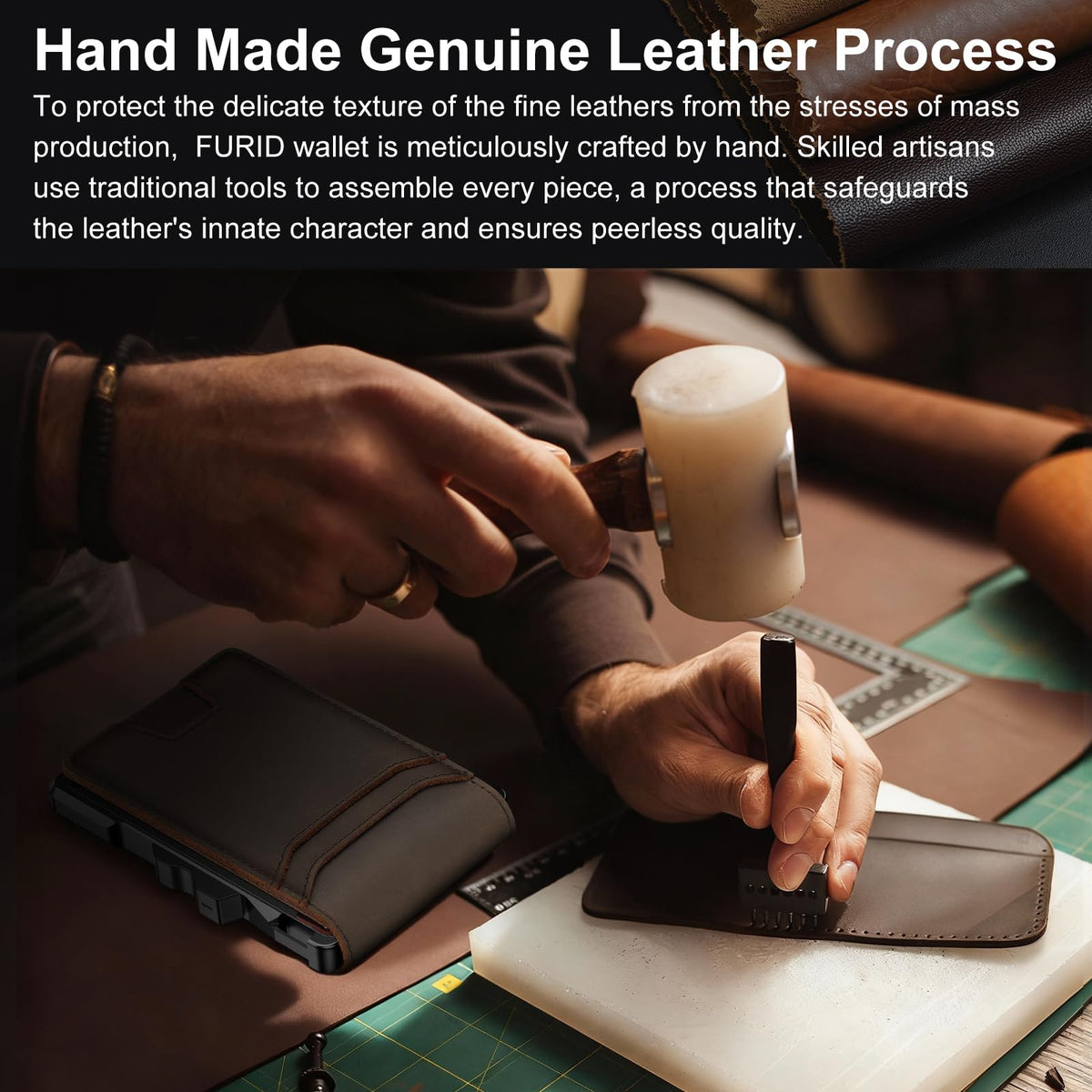 Genuine Leather Wallet for Men: Slim RFID Smart Minimalist Wallet