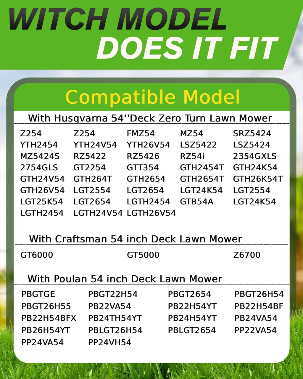 Z254F 54 inch Lawn Mower Blades with 5 Point Star Shape, Mulching Blades Compatible with Husqvarna Z254 MZ54 RZ5424
