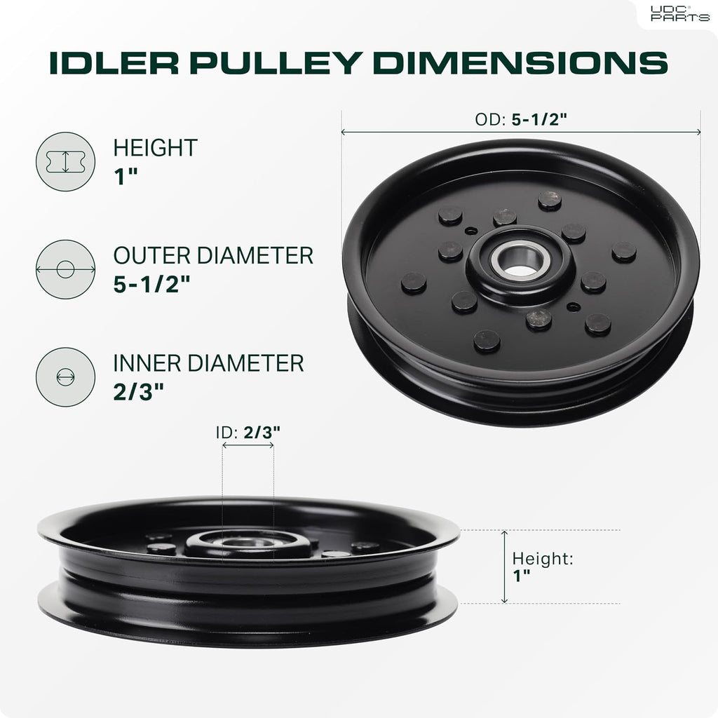 UDC Parts AUC16698 Idler Pulley Replacement for John Deere 48 Inch AM121602